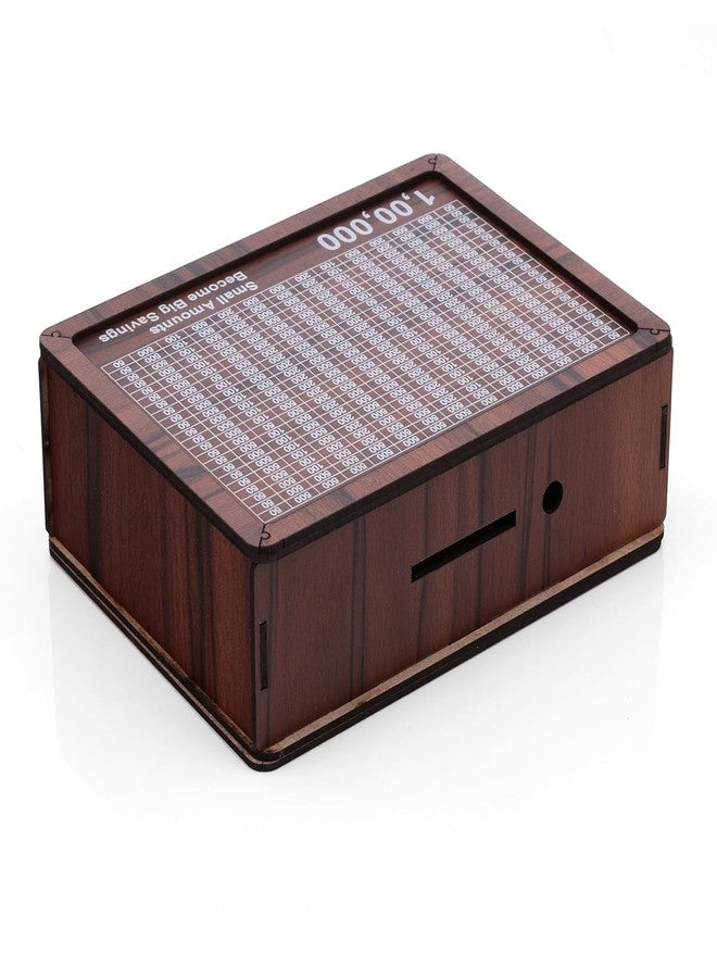 Kitchen Bloom Wooden Piggy Bank for Kids and Adults, Money Savings Box with Numbers - Image 4